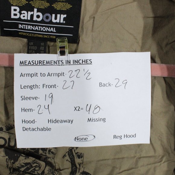 Barbour International Gray Polyester Lined Belted Jacket Size 14 - Picture 9 of 9